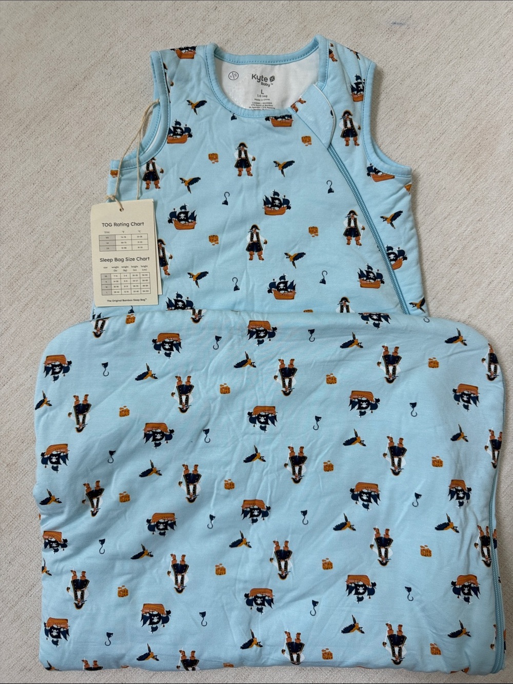 Kyte BABY Light Blue Pirates Sleep Sack Pajamas